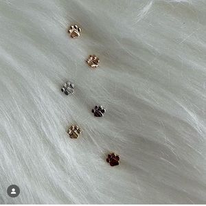 BVLA 🐾 Threaded End for Piercings ✨ Paw Print in Rose Gold